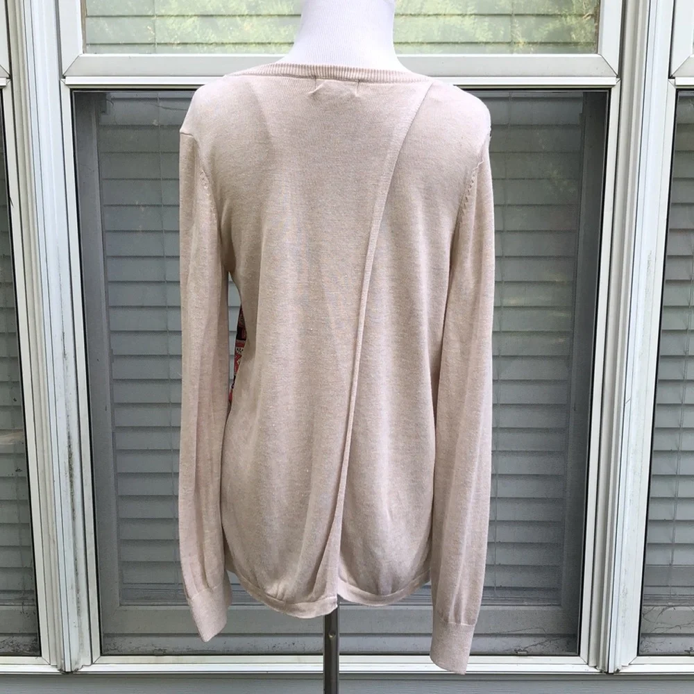 Market & Spruce Tan Open Back Sweater size M